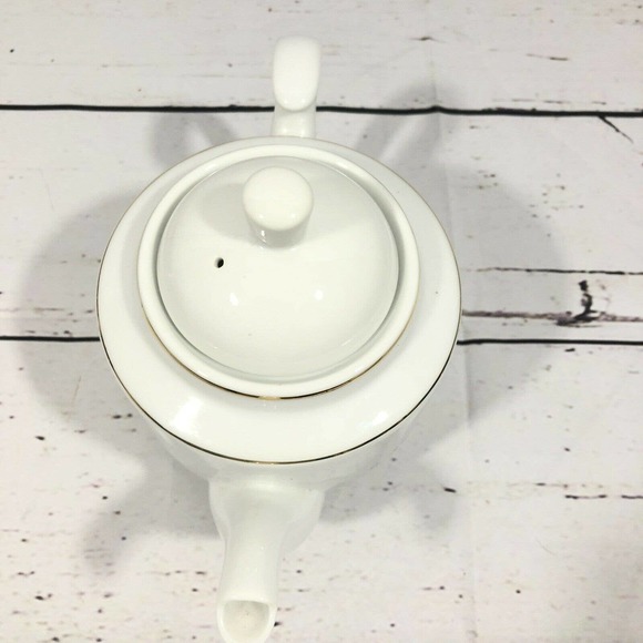 Vintage Tea Pot White & Pink Rose Porcelain - Picture 5 of 10